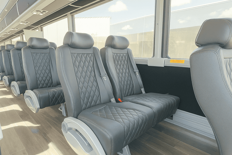 interior of Coach Bus North Charleston charter bus