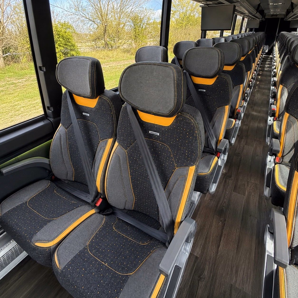 56 passenger charter bus interior